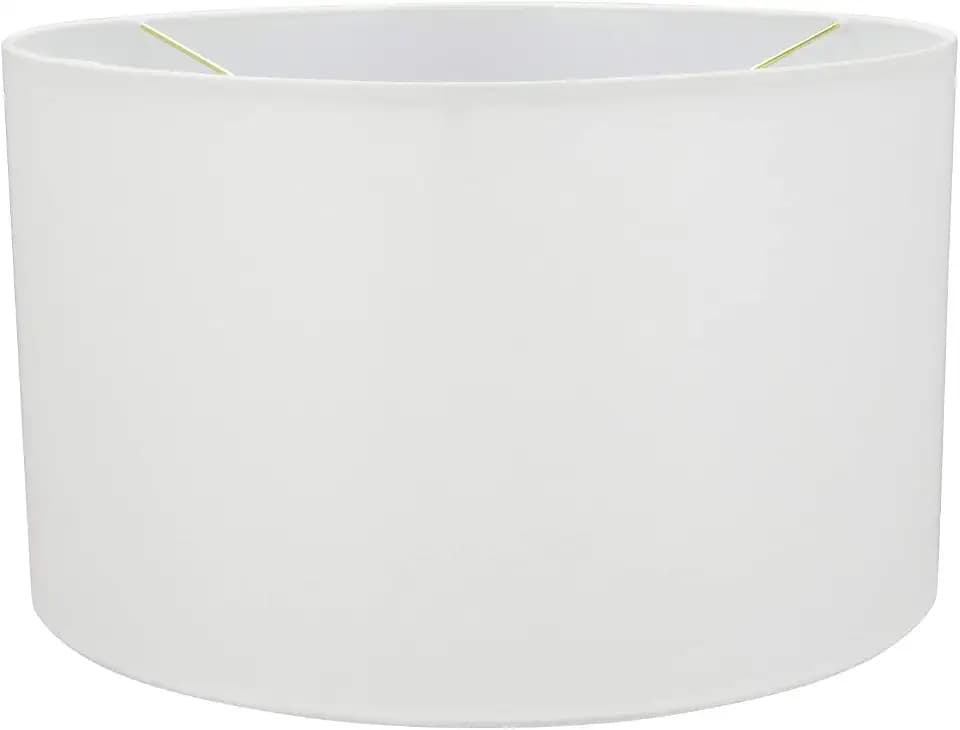 Aspen Creative 58326B UNO Construction Transitional Hardback Drum (Cylinder) Shape Lamp Shade in White, 17" Top x 17" Bottom x 10" Height
