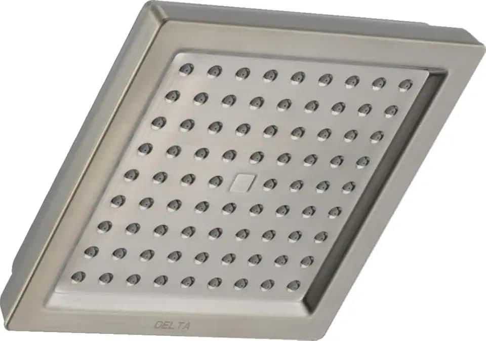 Delta Faucet Single-Spray Shower Head, Brushed Nickel Shower Head, Square Shower Head, Delta High Pressure Ѕhower Head, 2.5 GPM Ѕhower Head, Stainless RP62283SS