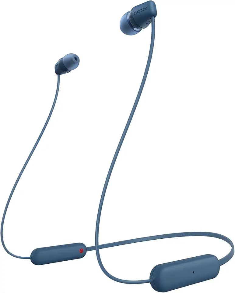 Sony WI-C100 Wireless in-Ear Bluetooth Headphones with Built-in Mic, Blue