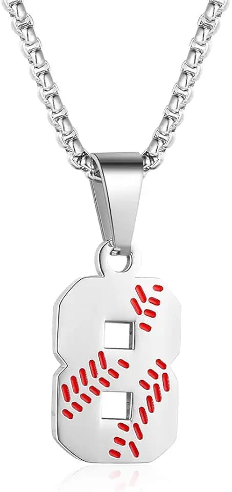 ZRAY Inspiration Baseball Jersey Number Necklace Stainless Steel Charms Number Pendant for Men Women