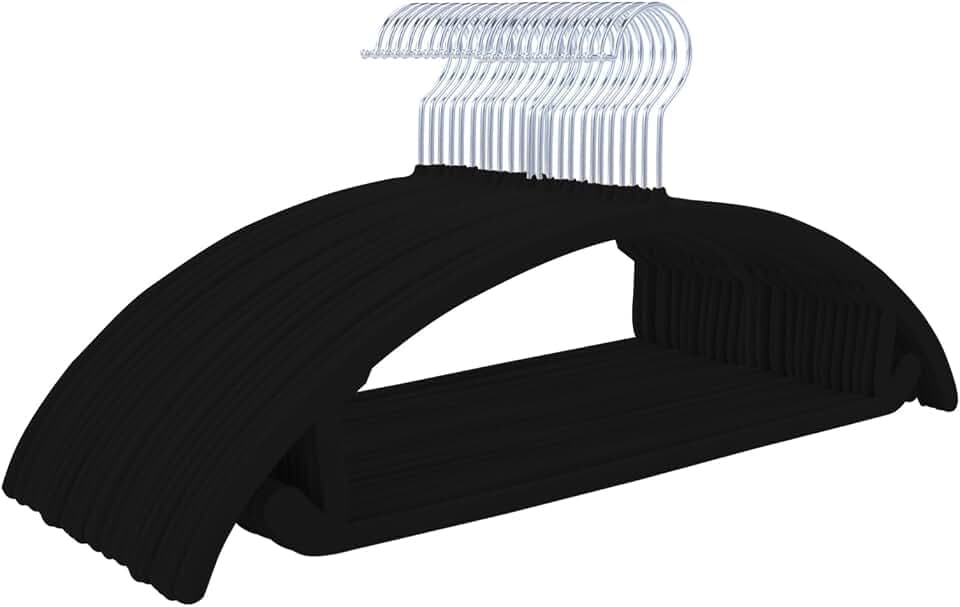 MIZGI Velvet Hangers 60 Pack, Patented Rounded Shoulder Sweater Hangers