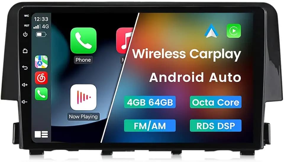Android Car Stereo Radio for Honda Civic 2016-2021 Head Unit DSP