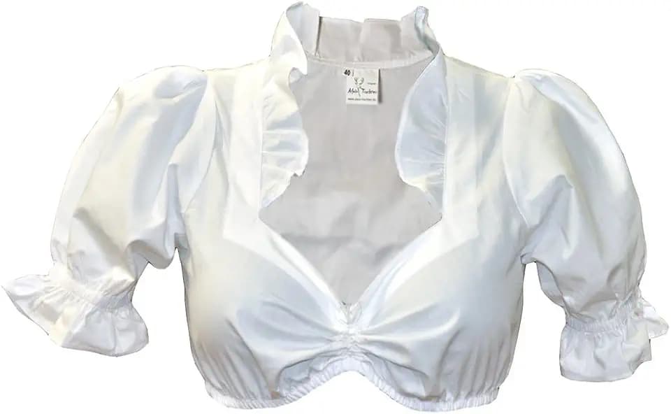 Dirndlbluse Stehkragen Jenny Weiß