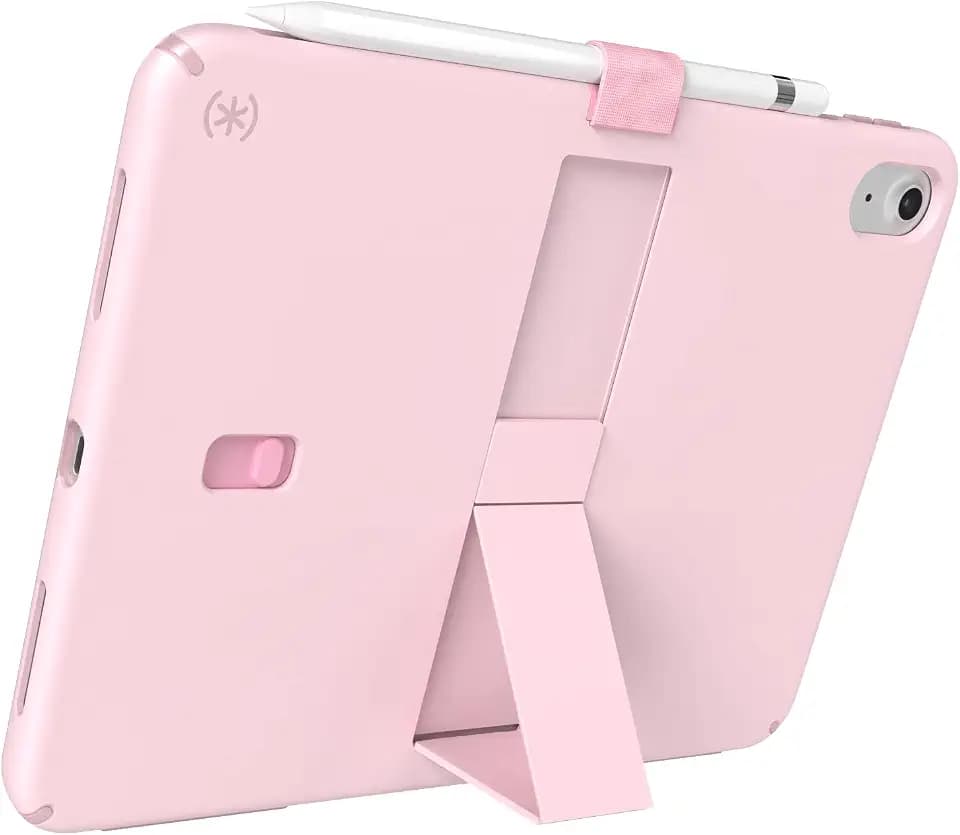 Speck iPad 10.9 Inch Tablet Case and Stand - Scratch Resistant, Drop Protection & Quick Release Kickstand - for iPad 10th Gen 2022 - StandyShell Soft Lilac/Hydrangea Purple/Kinder Pink