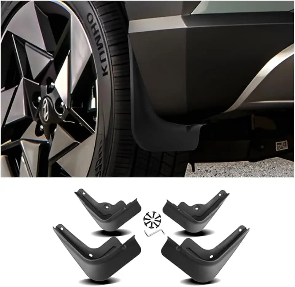 2024-2026 Kona Mud Flaps Splash Guards for 2026 Hyundai Kona Accessories No Drilling/Tape Mudflaps Wheel Liner Fenders Compatible with 2024 2025 2026 Hyundai Kona Kona SE/SEL/Limited(Not for N Line)