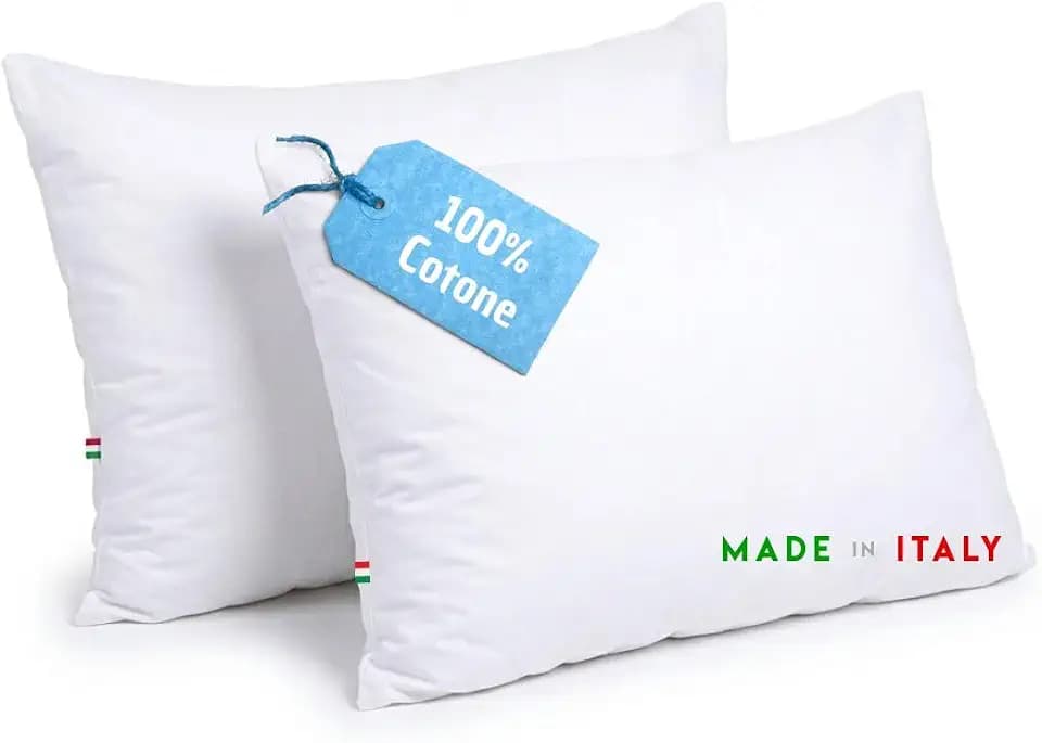 GM Soft Cloud Kissen für Bett 50x80 cm Kopfkissen 2er Set Innenkissen 100% Baumwolle hypoallergene und atmungsaktive frische Made in Italy