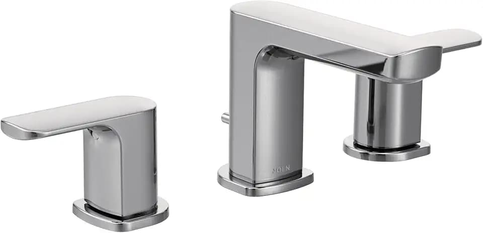 Moen Rizon Chrome Two-Handle Widespread Bathroom Faucet, Valve Included, TV6920