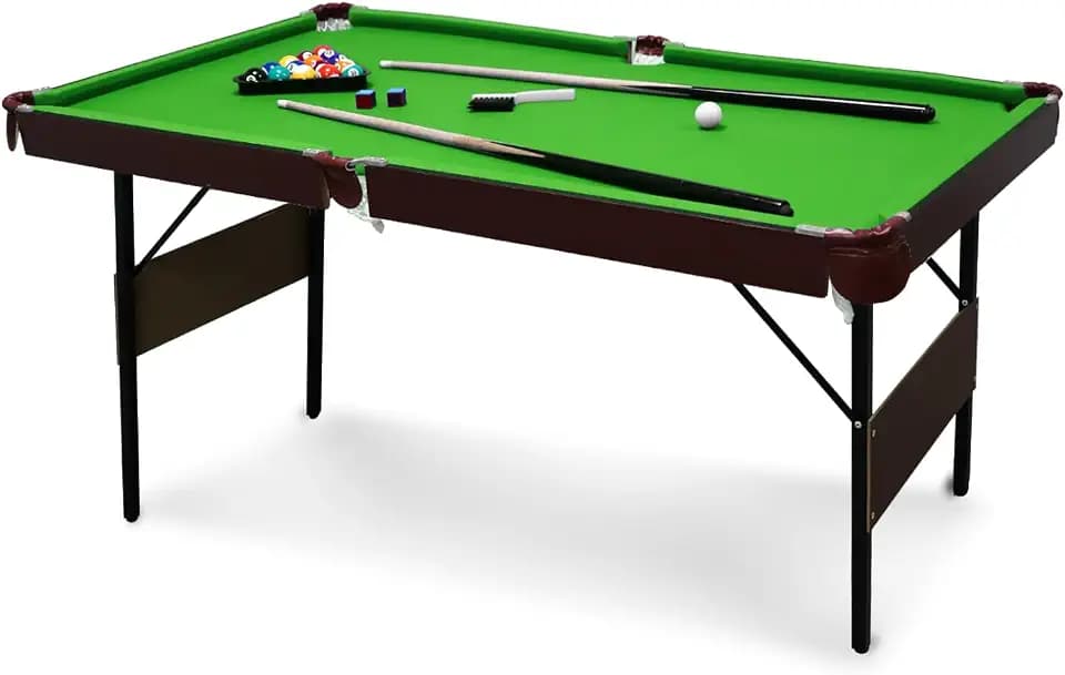 Seydrey 54" Folding Pool Table, Portable Space-Saving Billiard Game Table for Game Room & Office