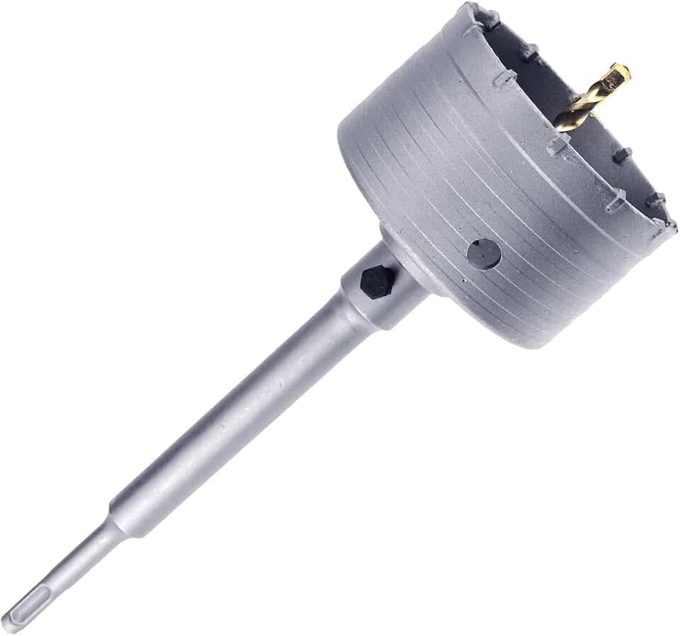 NC 100mm / 4 inch Concrete Hole Saw with 220mm SDS Plus Shank Connecting Rod Cement Hole Saw for Cement Brick Concrete Stone Wall (100mm)
