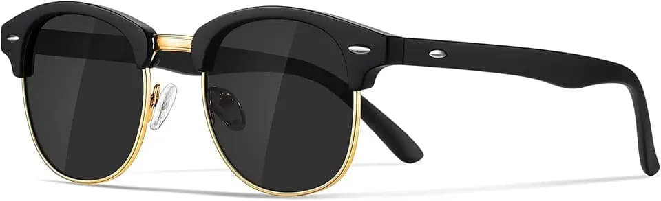 Polarisierte-Halbrahmen-Sonnenbrille Herren Damen Retro