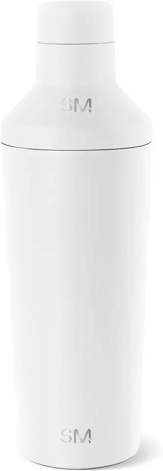 Simple Modern Insulated Cocktail Shaker with Jigger Lid | 20oz, White