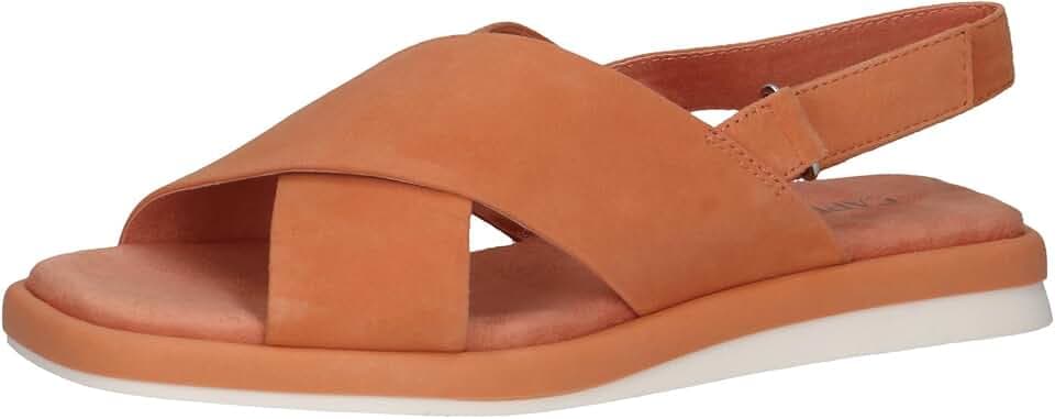 Caprice Damen Sandalen flach aus Leder mit Fußbett