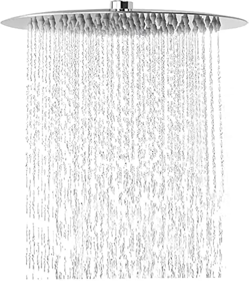 Duschkopf Regendusche 25cm, Regenduschkopf 10 Zoll Rund aus Edelstahl, Selbstreinigende Regendusche Brausekopf Quadratisch, Chrom