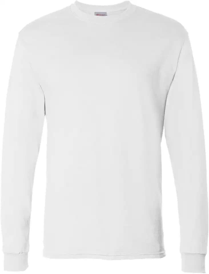 Hanes Men's Essentials Long-Sleeve T-Shirt, Crewneck Cotton T-Shirts for Men, 2-Pack