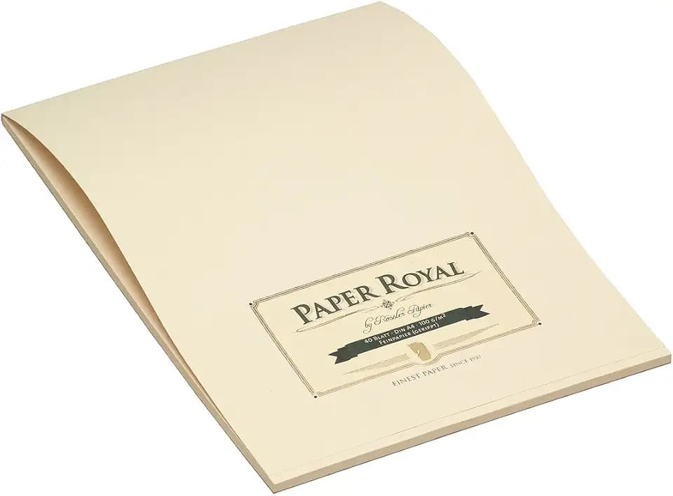Rössler edler Block A4 | Schreibblock A4 | 40 Blatt DIN A4 Papier | Briefpapier | Briefblock | Notizblock | Schreibwaren | 210 x 297 x 6mm| 1 Stück | Farbe: Chamois/Beige