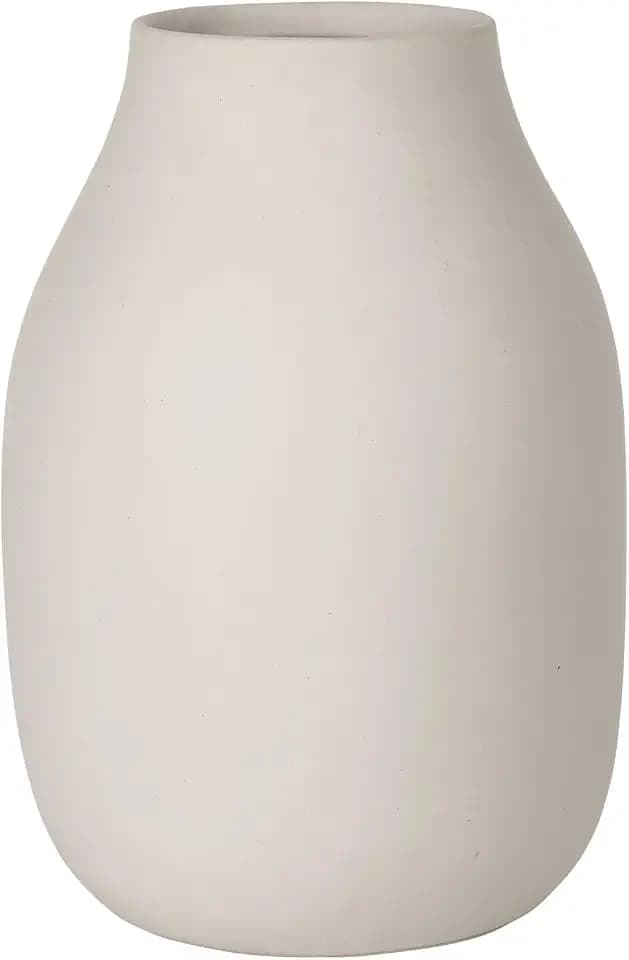 blomus Vase -COLORA- | Blumenvase aus Keramik | Farbe Moonbeam | Größe L Ø14x20H cm | hochwertige Handarbeit
