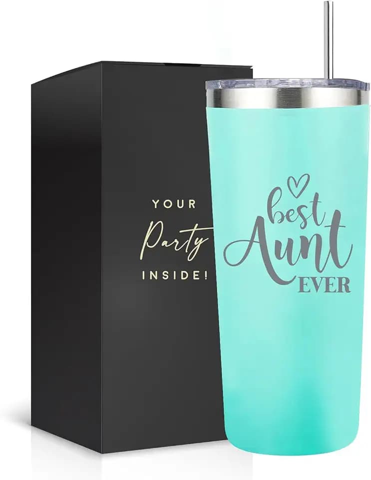 Your Dream Party Shop Best Aunt Ever Gifts - 22 Oz Engraved Tumbler- Great New Aunt Gift, Auntie Birthday Gift for Women, Ideal Mothers Day Gifts