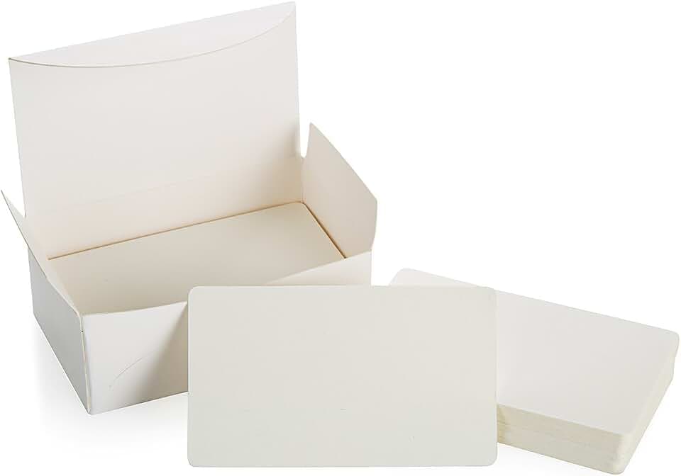 ZOOYOO Blanko-Weißes Kartonpapier Nachrichtenkarte Visitenkarten Wortkarte DIY Tag Geschenkkarte 100 Stück (weiß)