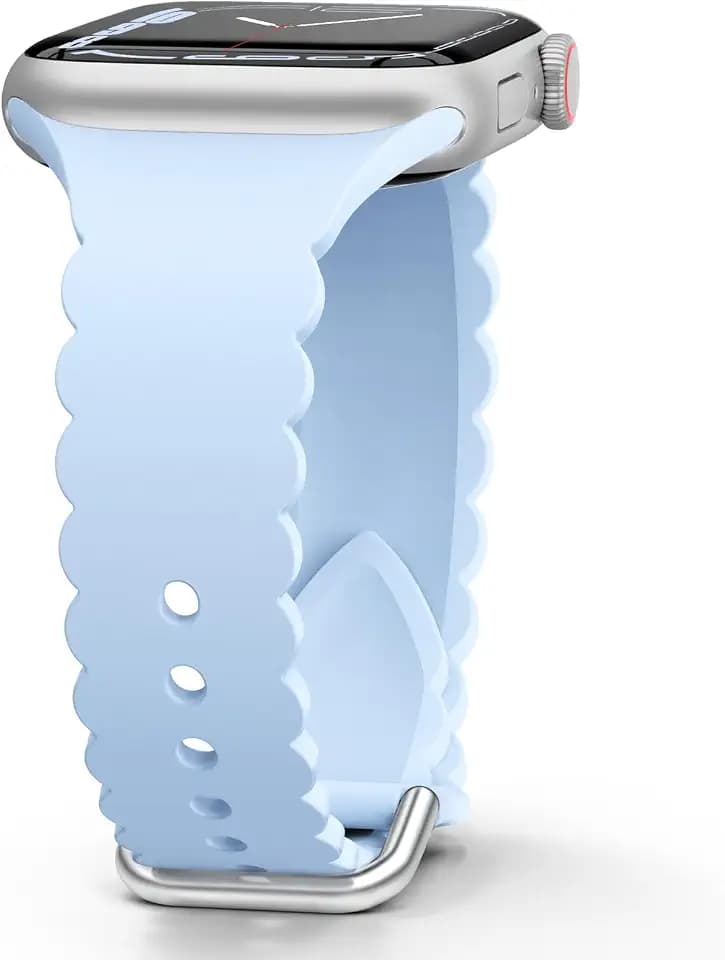 Sunnywoo Lace Sport Silicone Band Compatible with Apple Watch 38mm 40mm 41mm 42mm 44mm 45mm 46mm 49mm for Women, Soft Wristband Waterproof Replacement for iWatch Series Ultra 10 9 8 SE 7 6 5 4 3 2 1