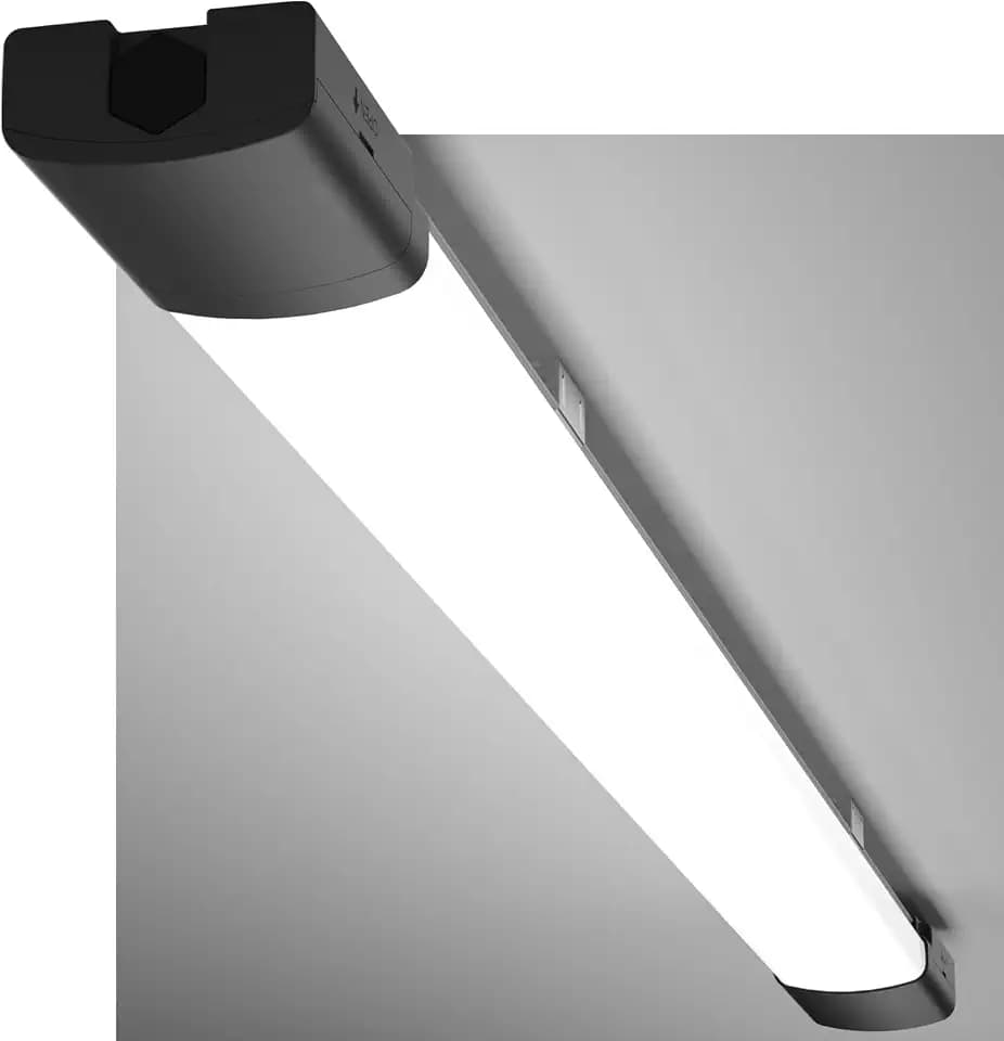 Modlicht LED Feuchtraumleuchte 90CM mit 30W 5000k Kaltlweiß 3350Lumen, Ultraslim Deckenleuchte Feuchtraum Flach Wasserfest IP65 Wannenleuchte Werkstattlampe für Keller Garage, Schwarz