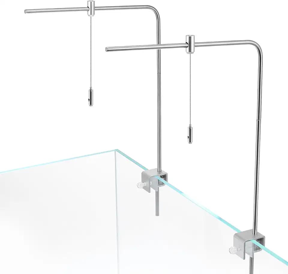 iplusmile Fish Tank Light Stand Kit, Aquarium Lighting Holder, Fish Tank Accessory, Adjustable Fish Tank Light Rack, for Aquatic High LED Light Lamp Light Hanging Bracket Rimless Tank