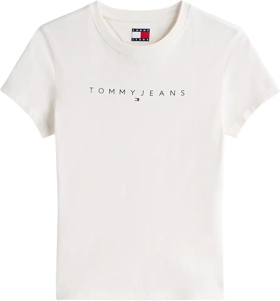 Tommy Jeans Damen T-Shirt Kurzarm Linear Slim Fit