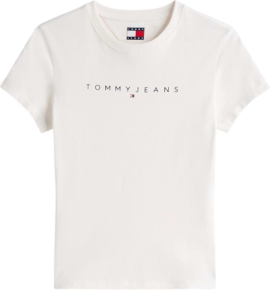 Tommy Jeans Damen T-Shirt Kurzarm Linear Slim Fit