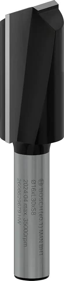 Bosch 1x PRO Nutfräser, zweischneidig, D 16, L 30, S 8