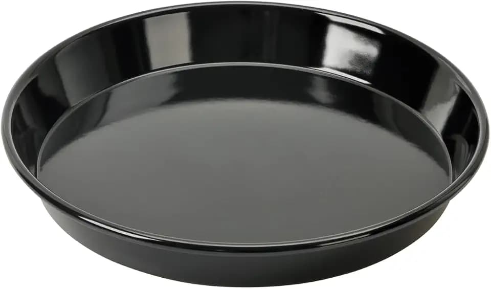 Original Kaiser Inspiration Pizzablech-Backblech rund 32 cm, Stahlblech antihaftbeschichtet, schnittfester Emaille-Boden, spülmaschinengeeignet, formstabil, Schwarz