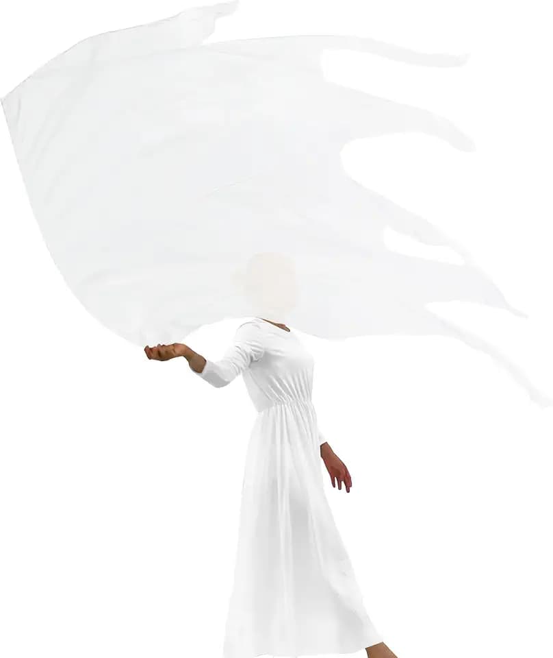 Wuchieal Consuming Fire Worship Flags, Holy Fire Worship Flag, Holiness Church Praise Dance Flags (White, Large)