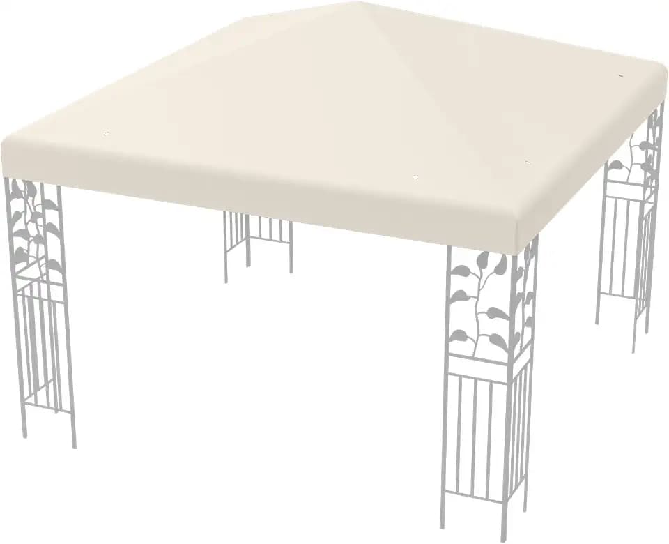 FANTASK Ersatzdach Pavillon mit Klettverschlüssen für Gartenpavillon, Stabil & Wasserabweisend, 3x3m (Beige)