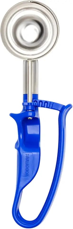 Size 16 BLUE (2.07 oz.) VODOMAX Commercial Food Disher, Portioner, Stainless 304, IceCream Scooper, Palm-Squeeze, Portion Control, #16 Scoop, Gelato Scoop, 2 oz. Disher, Non-Zeroll