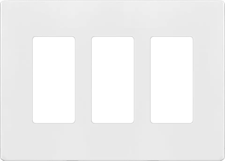 ENERLITES 3-Gang White Mid-Size Screwless Decorator Wall Plate Cover