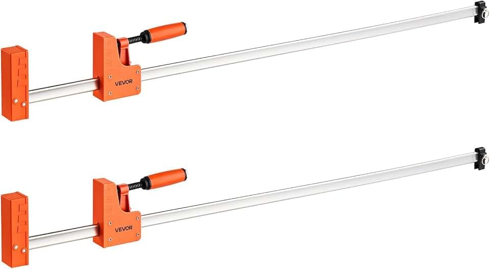 VEVOR Stangenklemmen für die Holzbearbeitung, 2er-Pack Parallelklemmen-Set 127 cm, F-Klemme mit 500 kg Belastungsgrenze, Gleichmäßiger Druck, Hochfester Kunststoff und Kohlenstoffstahl, Holzklemmen