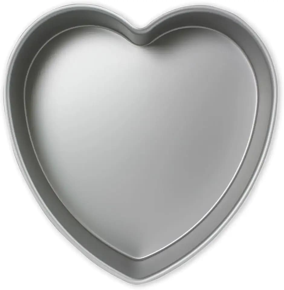 PME HRT062 Herzförmige Backform aus eloxiertem Aluminium, 152 x 76 mm tief, 15.2 cm, Silber