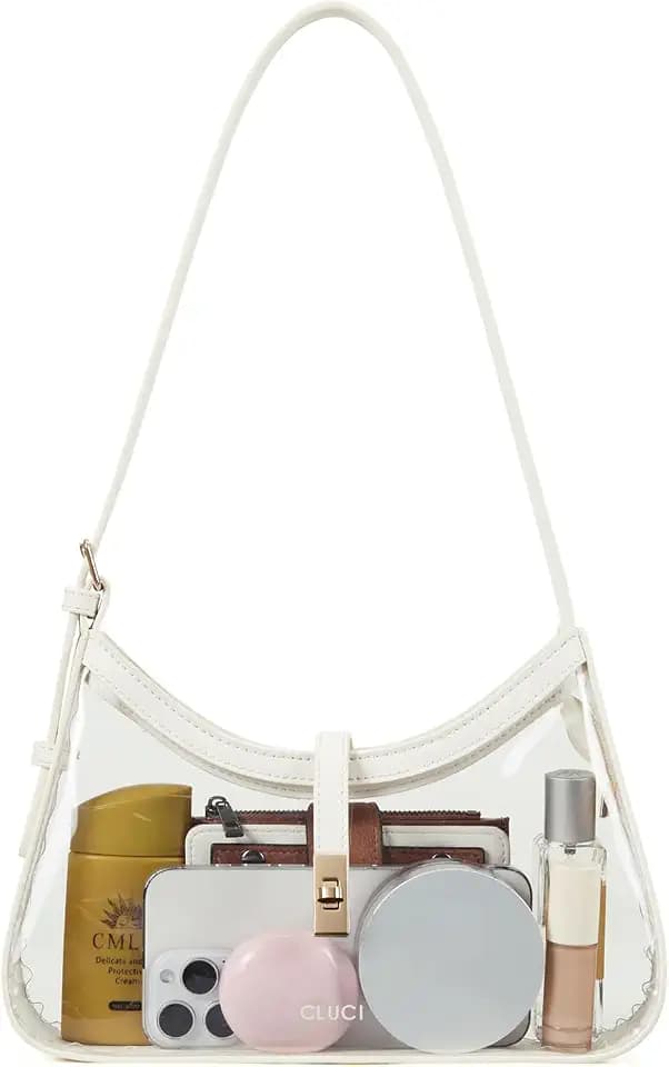 CLUCI Clear Bag for Stadium Events, Small Transparent Purse for Women