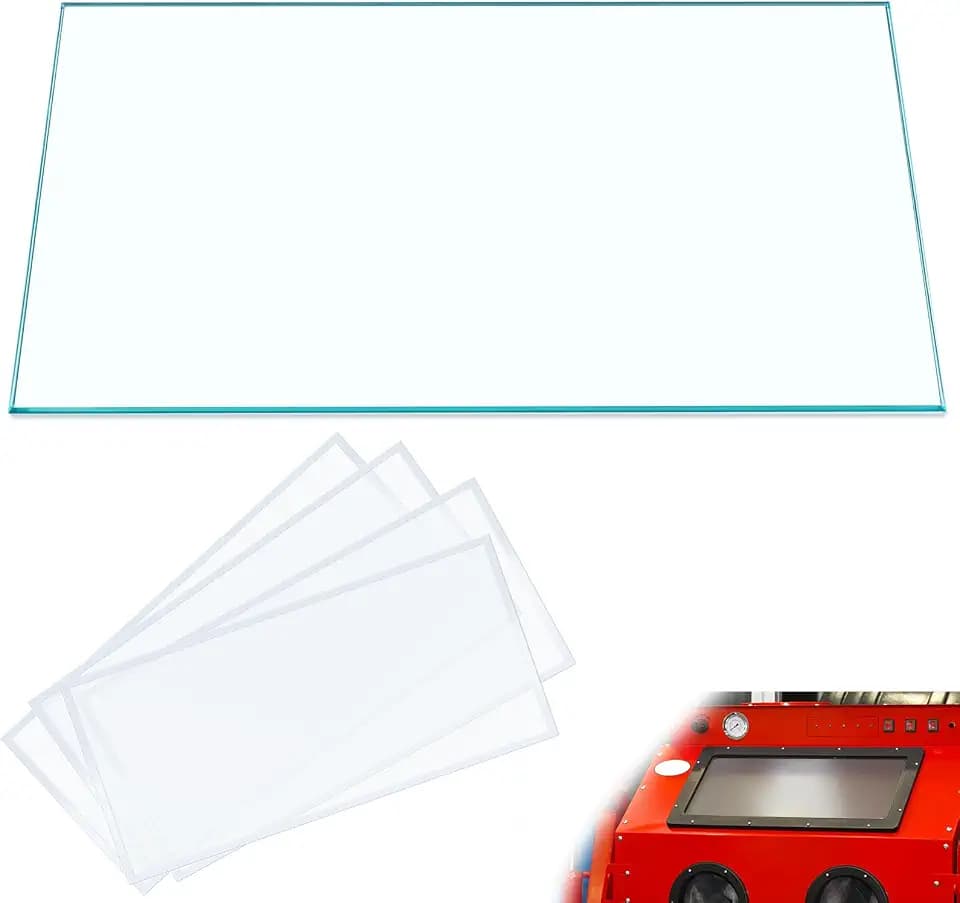 12" x 24" Sandblasting Cabinet Tempered Glass Lens and 4 Film Covers