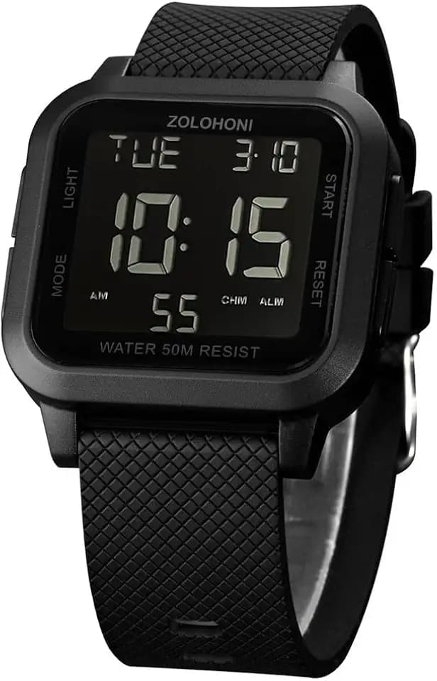 Mens Digital Watches for Men Waterproof Large Square Wrist Watch