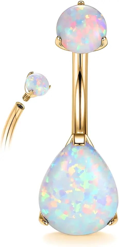 PEAKLINK 14G Belly Button Ring G23 Titanium Navel Piercing Jewelry 10mm