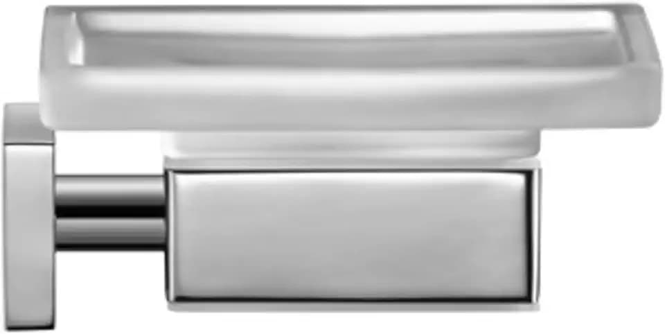 Duravit Seifenschale Karree, Seifenhalter für Wandmontage, Seifenablage in Chrom, 11,5 cm x 12 cm