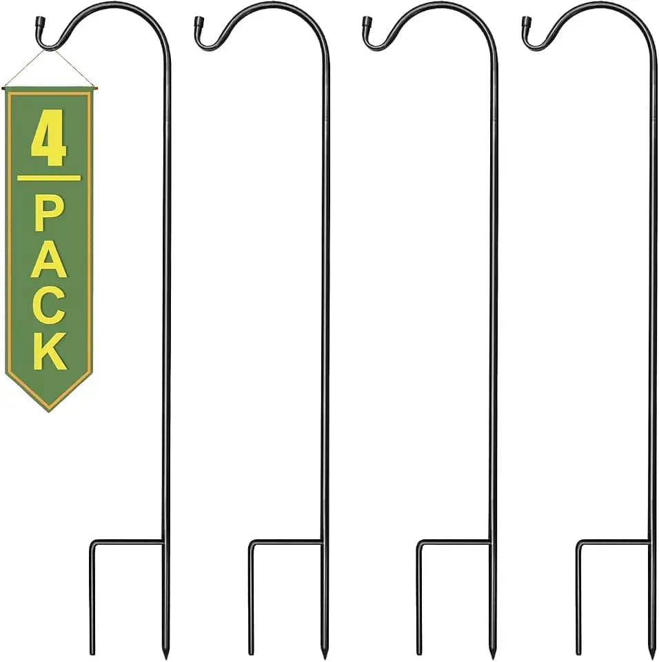 Sorbus Shepherds Hooks for Outdoor, Garden Hanging Stakes (4 Pack)