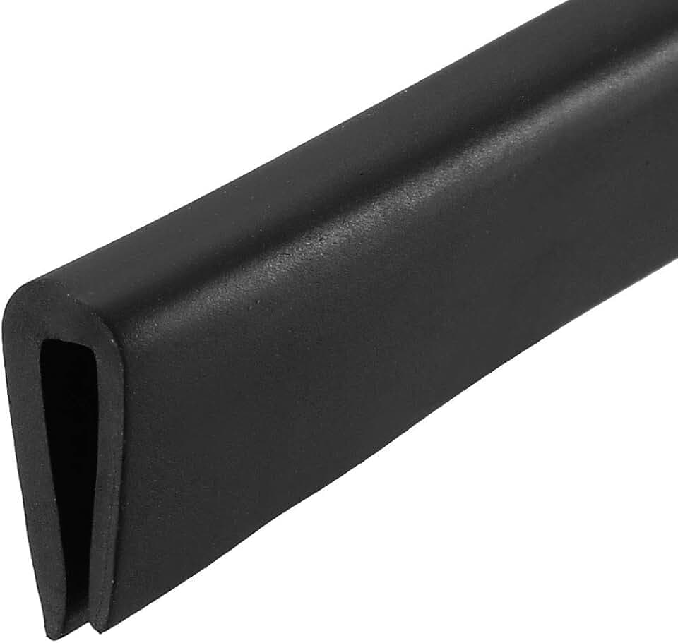 uxcell Edge Trim U Seal Black Rubber Plastic U Channel Edge Protector Fits 3/64" - 5/64" Edge 10 Feet Length 15/32" Height