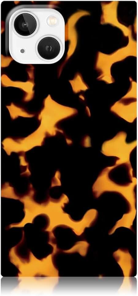 Flaunt Official Square iPhone 14 Case - Tortoise Print