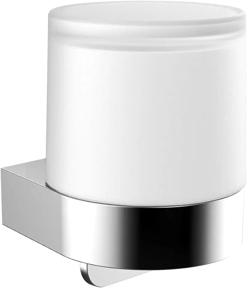 EMCO Flow Flüssigseifenspender zur Wandmontage, eleganter Seifenspender aus Metall und Kristallglas, hochwertiger Pumpspender für flüssige Seife Chrom Einhand Seifenspender