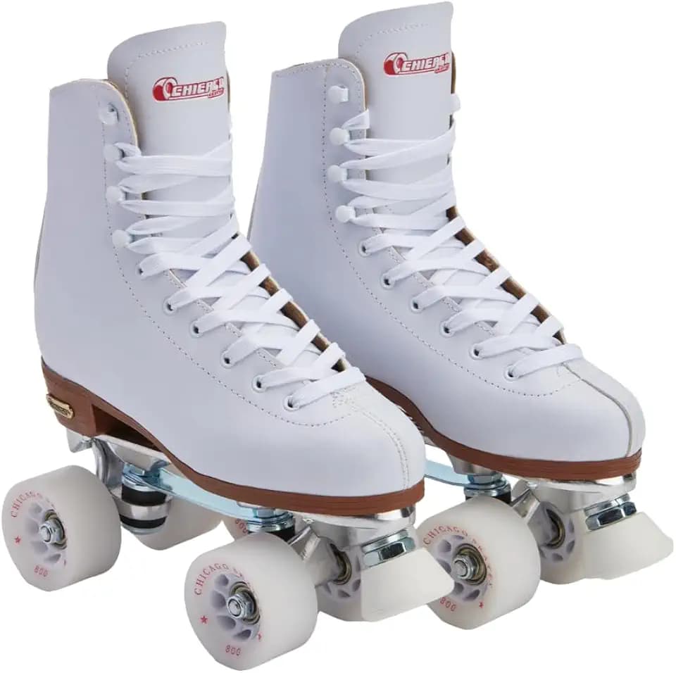 Chicago Quad Roller Skates for Women & Men – Durable, Top Performance Indoor/Outdoor Use or Roller Derby - Classic Deluxe Leather High-Top Boots with 60mm Urethane Wheels & Semi-Precision Bearings