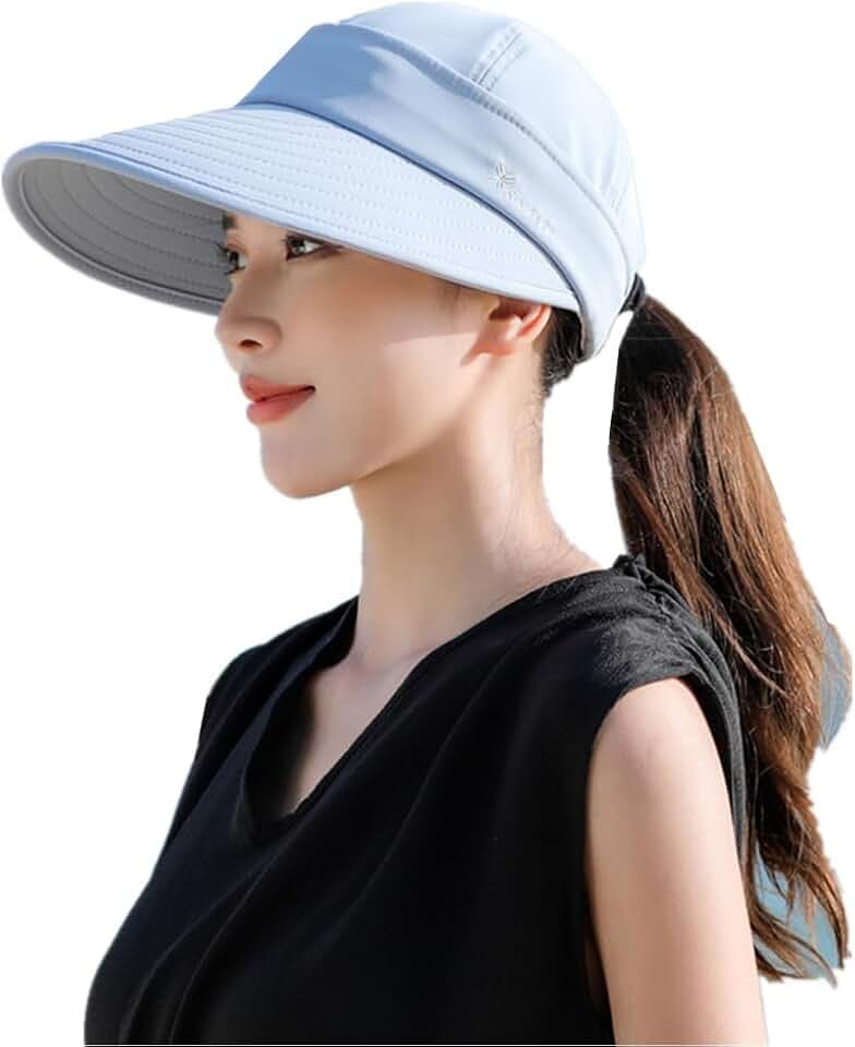 Sommer-Sonnenhut für Damen, abnehmbares Visier, breite Krempe, UV-Schutz, Strandhut, Damenhut für Schwimmbad, Camping, Angeln, Garten