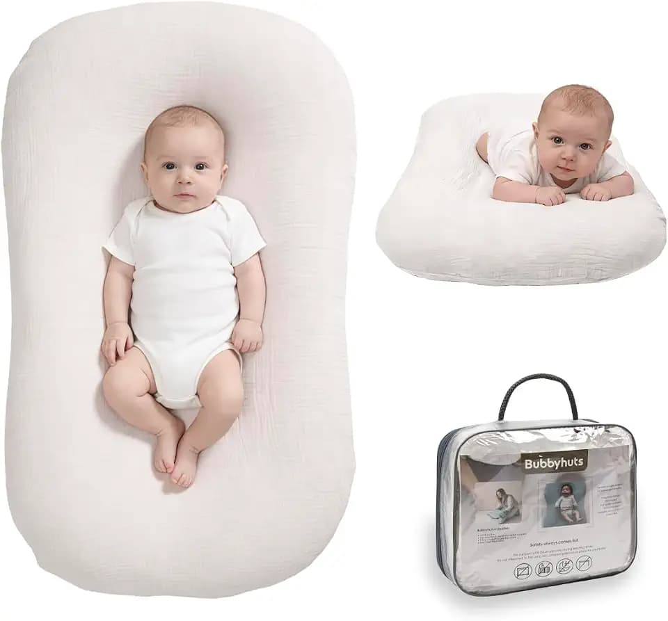 Baby Lounger Newborn 0-24 Months, Home and Travel Infant Cushion-White
