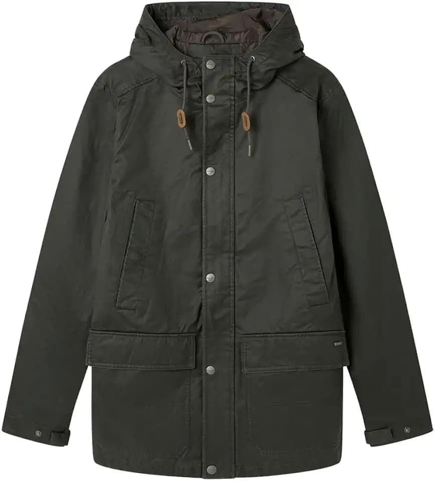 Springfield Herren Waxed Parka With Hoody Parka mit Kapuze