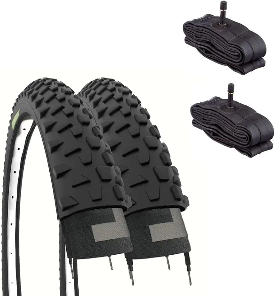 Ecovelò 2 Reifen 26 x 2,10 (54-559) + Schläuche mit amerikanischem Ventil (Schrader) Mountainbike-Reifen MTB Fahrrad