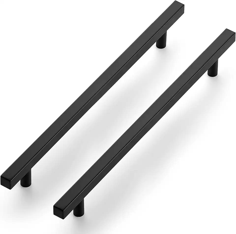 Ravinte Black Cabinet Handles 10 Inch 10 Pack, Square Cabinet Pulls